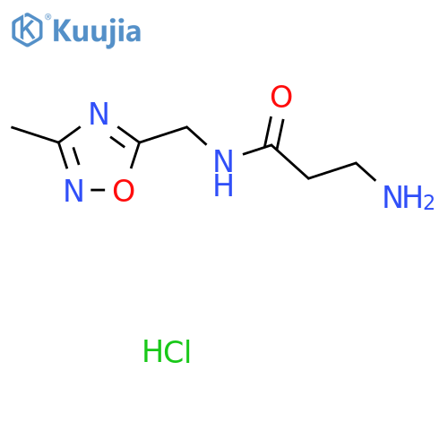 3-amino-N-[(3-methyl-1,2,4-oxadiazol-5-yl)methyl]propanamide hydrochloride structure