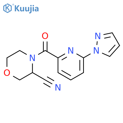 4-[[6-(1H-Pyrazol-1-yl)-2-pyridinyl]carbonyl]-3-morpholinecarbonitrile structure