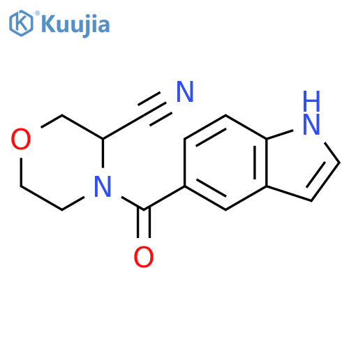 4-(1H-indole-5-carbonyl)morpholine-3-carbonitrile structure