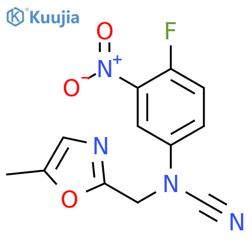N-cyano-4-fluoro-N-(5-methyl-1,3-oxazol-2-yl)methyl-3-nitroaniline structure