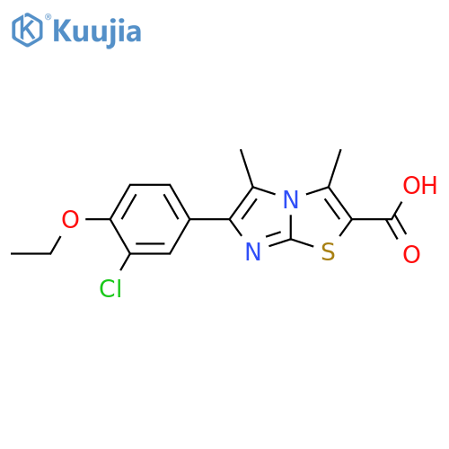 6-(3-Chloro-4-ethoxy-phenyl)-3,5-dimethyl-imidazo[2,1-b]thiazole-2-carboxylic acid structure