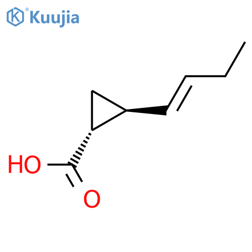 rac-(1R,2S)-2-(but-1-en-1-yl)cyclopropane-1-carboxylic acid structure