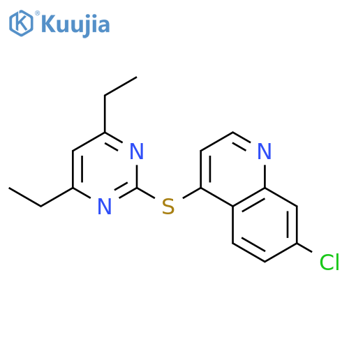 Quinoline, 7-chloro-4-[(4,6-diethyl-2-pyrimidinyl)thio]- structure