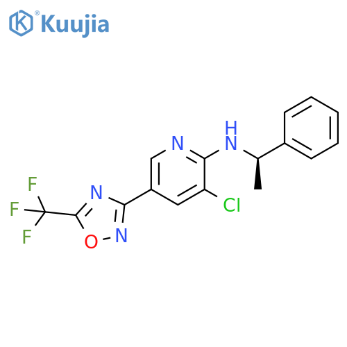 2-Pyridinamine, 3-chloro-N-[(1R)-1-phenylethyl]-5-[5-(trifluoromethyl)-1,2,4-oxadiazol-3-yl]- structure