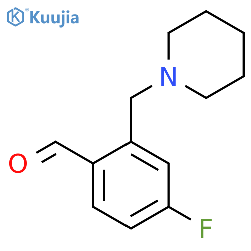 4-fluoro-2-[(piperidin-1-yl)methyl]benzaldehyde structure
