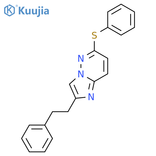 Imidazo[1,2-b]pyridazine, 2-(2-phenylethyl)-6-(phenylthio)- structure