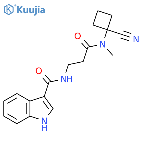 N-(1-cyanocyclobutyl)-3-[(1H-indol-3-yl)formamido]-N-methylpropanamide structure