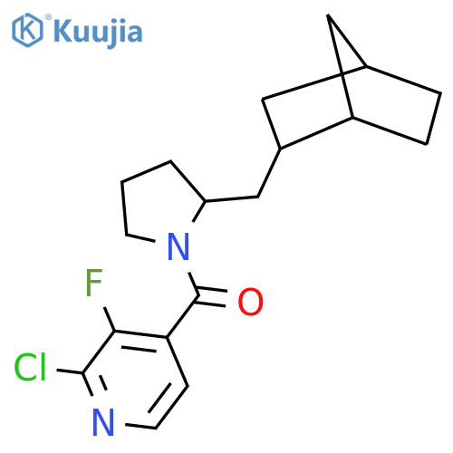 4-[2-({Bicyclo[2.2.1]heptan-2-yl}methyl)pyrrolidine-1-carbonyl]-2-chloro-3-fluoropyridine structure
