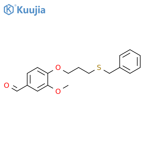 3-Methoxy-4-[3-[(phenylmethyl)thio]propoxy]benzaldehyde structure