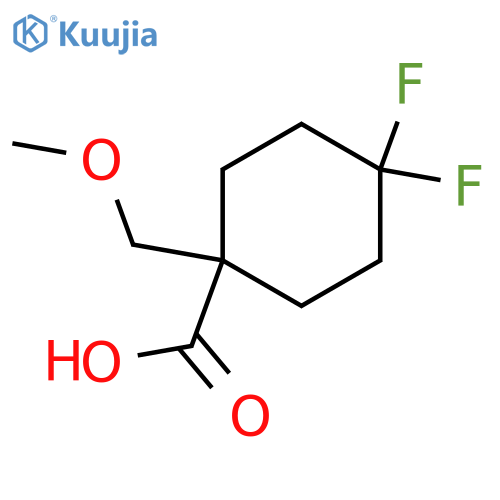4,4-difluoro-1-(methoxymethyl)cyclohexane-1-carboxylic acid structure