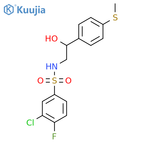 3-chloro-4-fluoro-N-{2-hydroxy-2-4-(methylsulfanyl)phenylethyl}benzene-1-sulfonamide structure