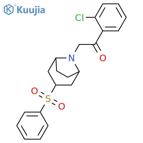 1-3-(benzenesulfonyl)-8-azabicyclo3.2.1octan-8-yl-2-(2-chlorophenyl)ethan-1-one structure