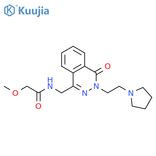 2-methoxy-N-({4-oxo-3-[2-(pyrrolidin-1-yl)ethyl]-3,4-dihydrophthalazin-1-yl}methyl)acetamide structure