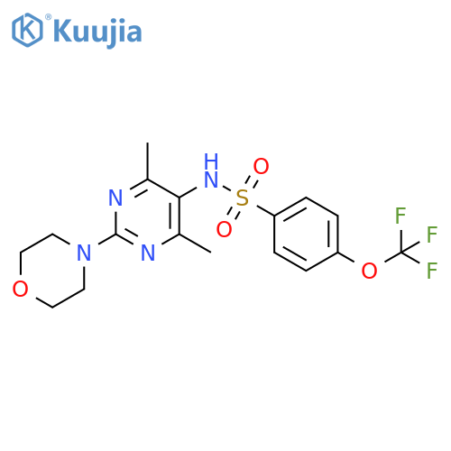 N-4,6-dimethyl-2-(morpholin-4-yl)pyrimidin-5-yl-4-(trifluoromethoxy)benzene-1-sulfonamide structure