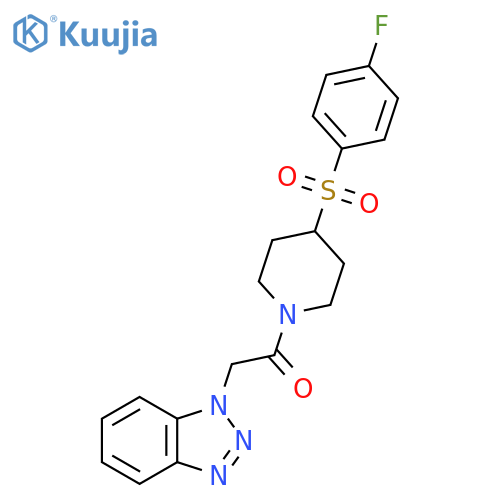 2-(1H-1,2,3-benzotriazol-1-yl)-1-4-(4-fluorobenzenesulfonyl)piperidin-1-ylethan-1-one structure