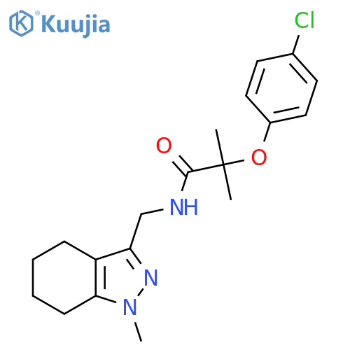 2-(4-chlorophenoxy)-2-methyl-N-(1-methyl-4,5,6,7-tetrahydro-1H-indazol-3-yl)methylpropanamide structure