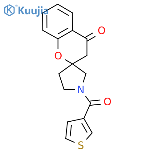 1'-(thiophene-3-carbonyl)-3,4-dihydrospiro1-benzopyran-2,3'-pyrrolidine-4-one structure
