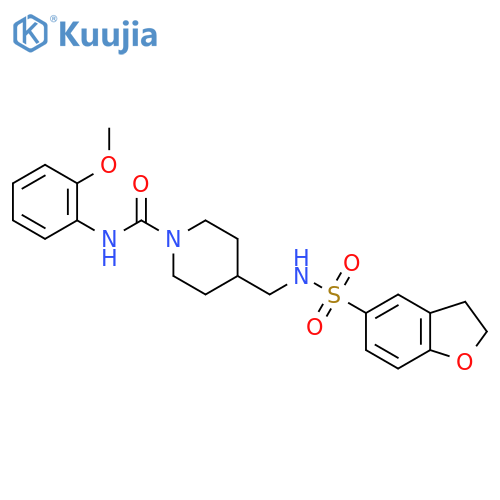 4-(2,3-dihydro-1-benzofuran-5-sulfonamido)methyl-N-(2-methoxyphenyl)piperidine-1-carboxamide structure