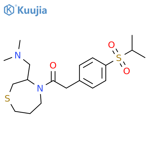 1-{3-[(dimethylamino)methyl]-1,4-thiazepan-4-yl}-2-[4-(propane-2-sulfonyl)phenyl]ethan-1-one structure