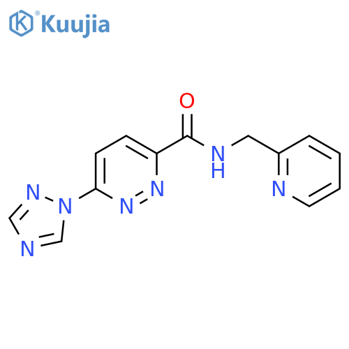 N-(pyridin-2-yl)methyl-6-(1H-1,2,4-triazol-1-yl)pyridazine-3-carboxamide structure