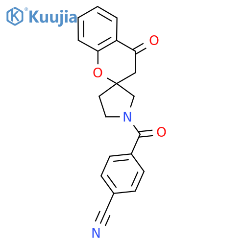 4-(4-Oxospiro[chroman-2,3'-pyrrolidin]-1'-ylcarbonyl)benzonitrile structure