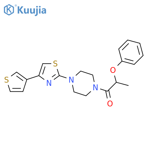 2-phenoxy-1-[4-(4-thiophen-3-yl-1,3-thiazol-2-yl)piperazin-1-yl]propan-1-one structure
