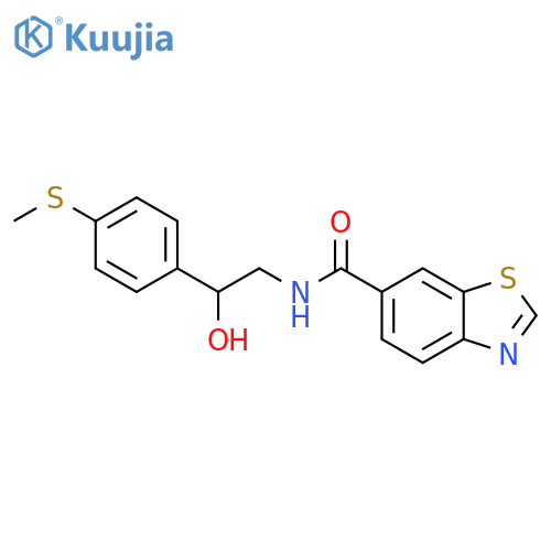 N-{2-hydroxy-2-4-(methylsulfanyl)phenylethyl}-1,3-benzothiazole-6-carboxamide structure