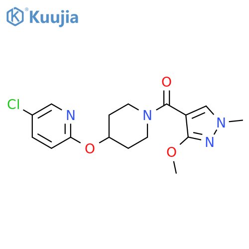 5-chloro-2-{[1-(3-methoxy-1-methyl-1H-pyrazole-4-carbonyl)piperidin-4-yl]oxy}pyridine structure