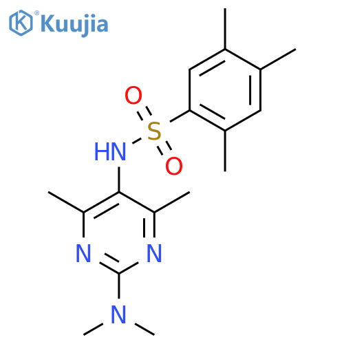 N-2-(dimethylamino)-4,6-dimethylpyrimidin-5-yl-2,4,5-trimethylbenzene-1-sulfonamide structure