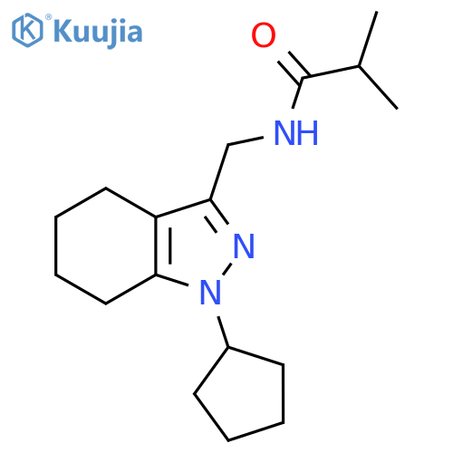 N-(1-cyclopentyl-4,5,6,7-tetrahydro-1H-indazol-3-yl)methyl-2-methylpropanamide structure