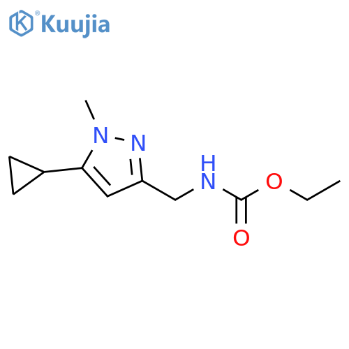 ethyl N-[(5-cyclopropyl-1-methyl-1H-pyrazol-3-yl)methyl]carbamate structure