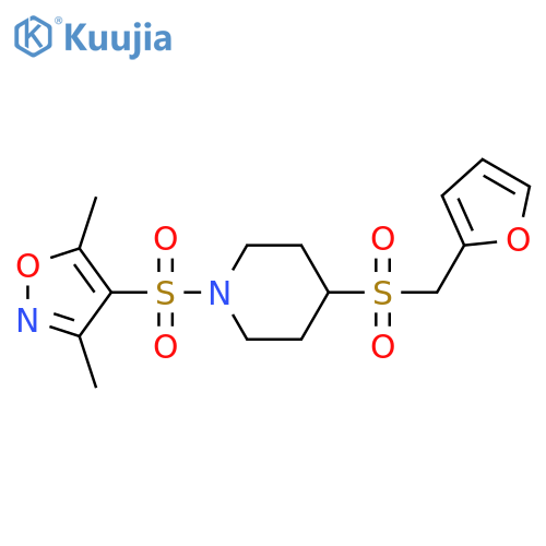 1-(3,5-dimethyl-1,2-oxazol-4-yl)sulfonyl-4-(furan-2-yl)methanesulfonylpiperidine structure