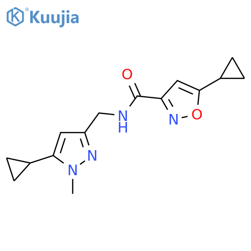 5-cyclopropyl-N-(5-cyclopropyl-1-methyl-1H-pyrazol-3-yl)methyl-1,2-oxazole-3-carboxamide structure