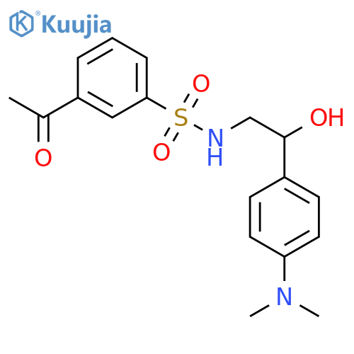 3-acetyl-N-{2-4-(dimethylamino)phenyl-2-hydroxyethyl}benzene-1-sulfonamide structure