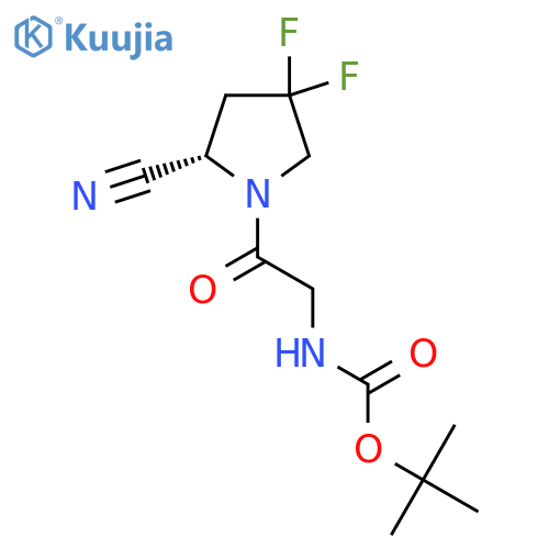 (S)-tert-butyl (2-(2-cyano-4,4-difluoropyrrolidin-1-yl)-2-oxoethyl)carbamate structure