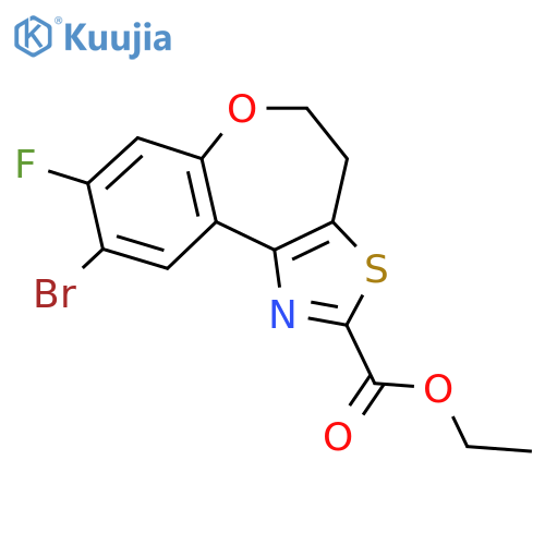 Ethyl 9-bromo-8-fluoro-4,5-dihydrobenzo[2,3]oxepino[4,5-d]thiazole-2-carboxylate structure