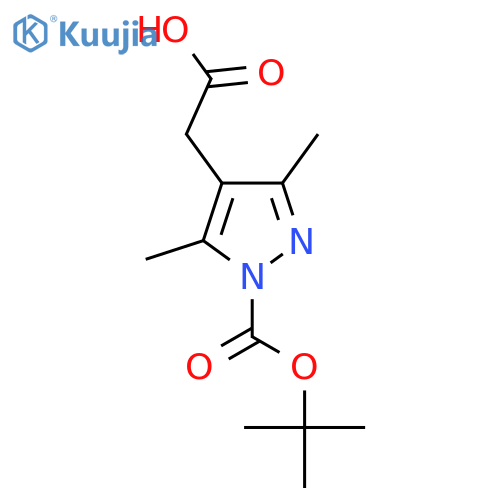 2-{1-(tert-butoxy)carbonyl-3,5-dimethyl-1H-pyrazol-4-yl}acetic acid structure