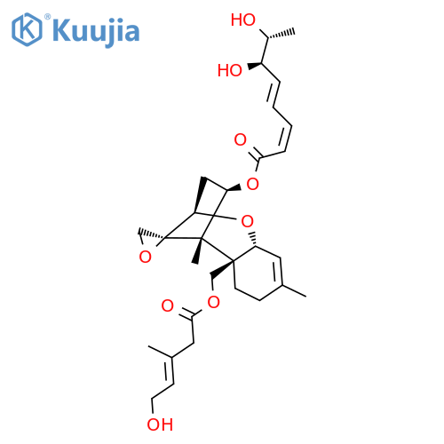 Trichothec-9-ene-4,15-diol, 12,13-epoxy-, 4-[(2Z,4E,6R,7R)-6,7-dihydroxy-2,4-octadienoate] 15-[(3E)-5-hydroxy-3-methyl-3-pentenoate], (4β)- structure