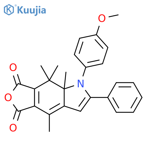 1H-Furo[3,4-f]indole-5,7-dione,8,8a-dihydro-1-(4-methoxyphenyl)-4,8,8,8a-tetramethyl-2-phenyl- structure