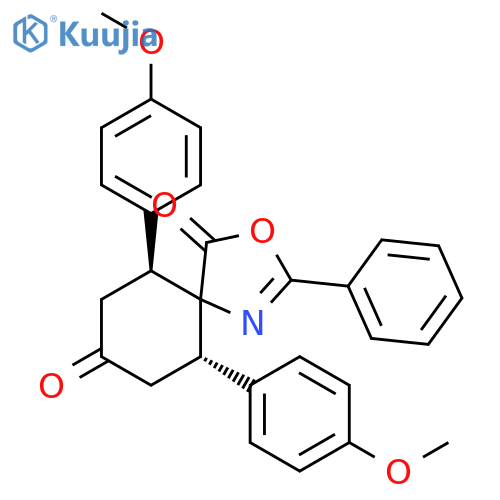 3-Oxa-1-azaspiro[4.5]dec-1-ene-4,8-dione, 6,10-bis(4-methoxyphenyl)-2-phenyl-, (6S,10S)- structure