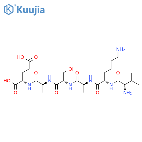 L-GLUTAMIC ACID, N-[N-[N-[N-(N2-L-VALYL-L-LYSYL)-L-ALANYL]-L-SERYL]-L-ALANYL]- structure