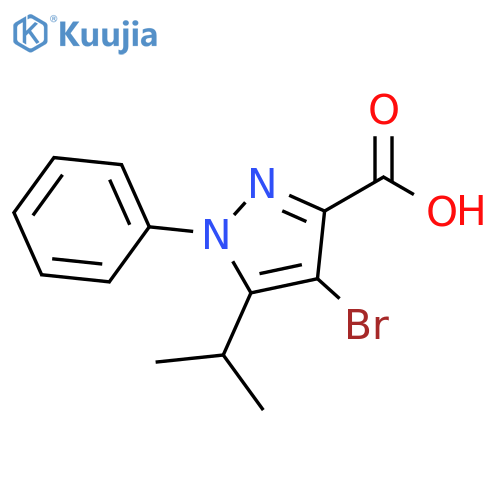 4-Bromo-5-isopropyl-1-phenyl-1H-pyrazole-3-carboxylic acid structure