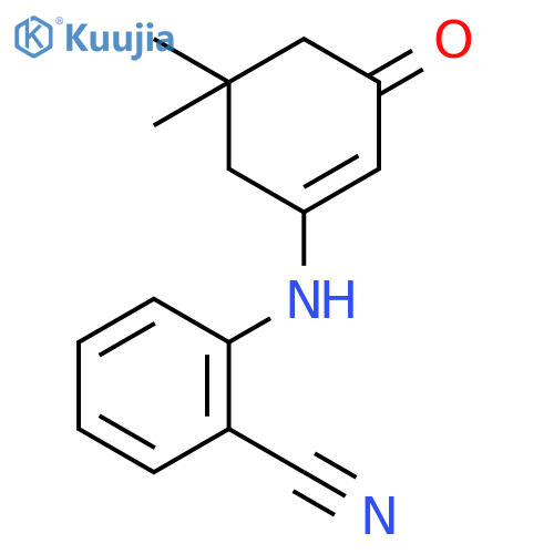 2-(5,5-dimethyl-3-oxocyclohex-1-en-1-yl)aminobenzonitrile structure