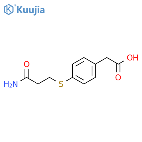 2-{4-(2-carbamoylethyl)sulfanylphenyl}acetic acid structure