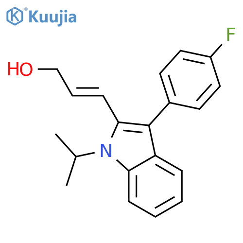 2-Propen-1-ol, 3-[3-(4-fluorophenyl)-1-(1-methylethyl)-1H-indol-2-yl]-,(E)- structure