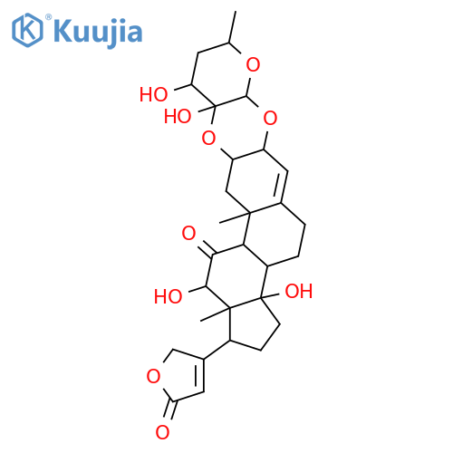 Carda-4,20(22)-dienolide,12,14-dihydroxy-11-oxo-2,3-[[(2S,3S,4R,6R)-tetrahydro-3,4-dihydroxy-6-methyl-2H-pyran-3,2-diyl]bis(oxy)]-,(2a,3b,12b)- (9CI) structure