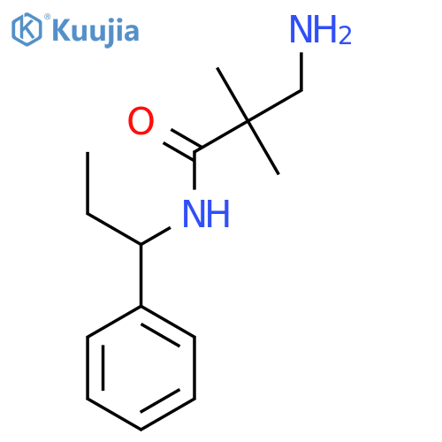 3-amino-2,2-dimethyl-N-(1-phenylpropyl)propanamide structure