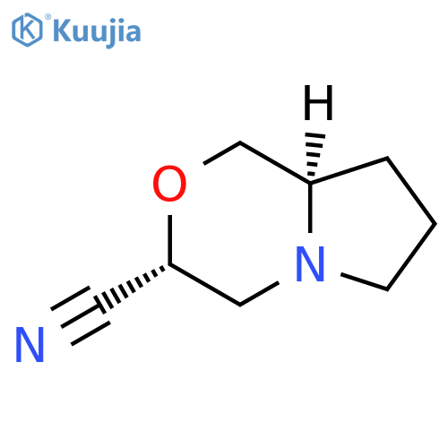 (3R,8aR)-hexahydro-1H-pyrrolo[2,1-c][1,4]oxazine-3-carbonitrile structure