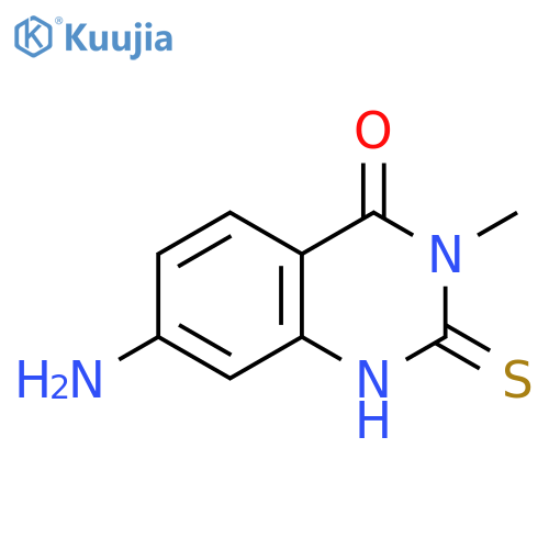 7-amino-3-methyl-2-sulfanyl-3,4-dihydroquinazolin-4-one structure