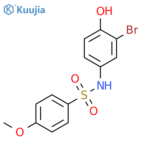 N-(3-bromo-4-hydroxyphenyl)-4-methoxybenzene-1-sulfonamide structure